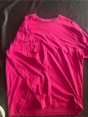 Supreme Long Sleeve Crewneck Shirt - Hot Pink